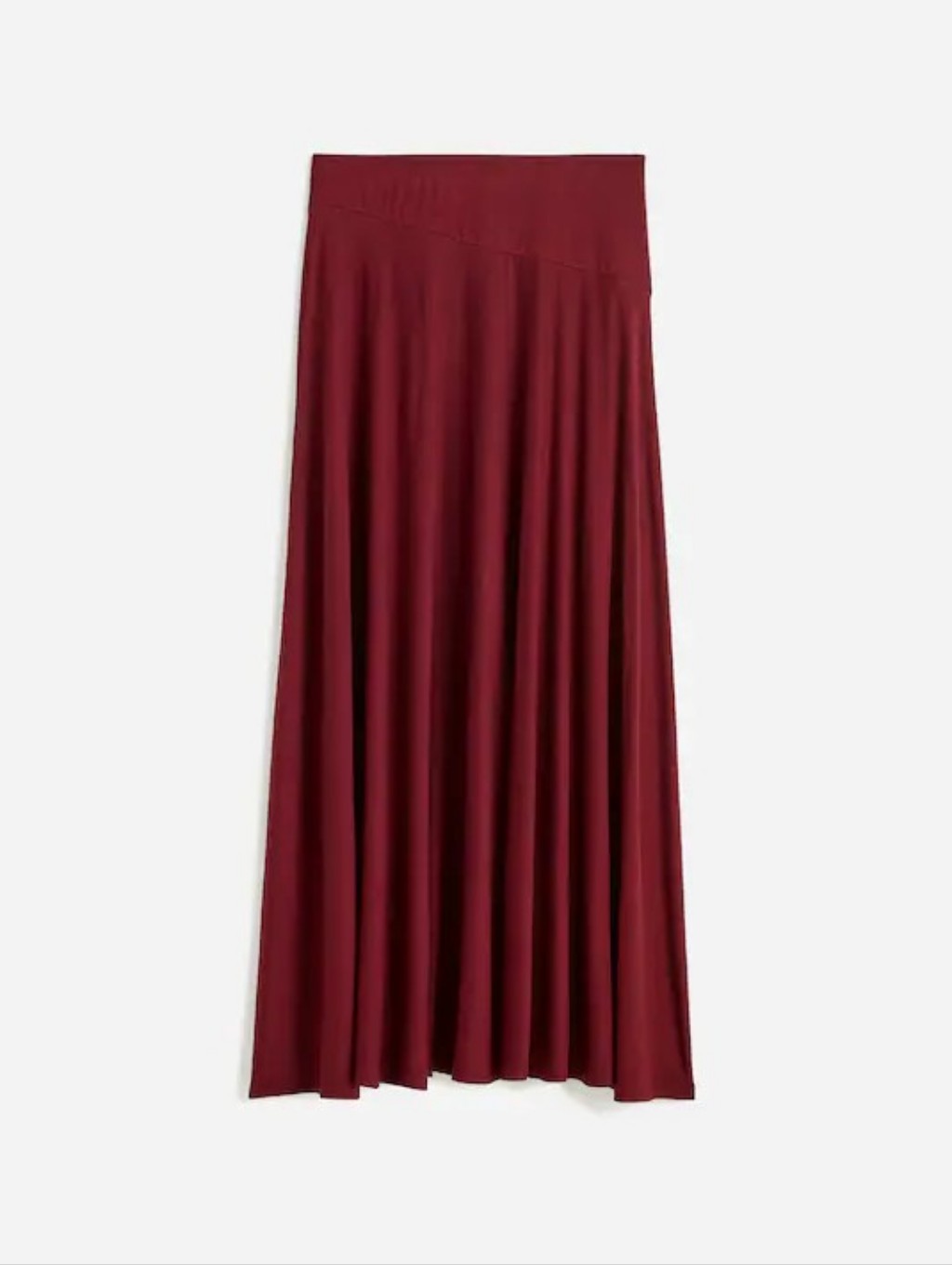 Madewell Asymmetric Seam Jersey Midi Maxi Skirt Red Cabernet Small S